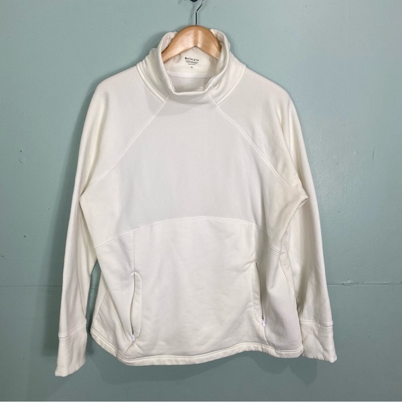 Athleta Attitide Polartec Funnel Neck Sweatshirt‎ Ivory Sz 1X 427987 Polartec - Picture 1 of 8